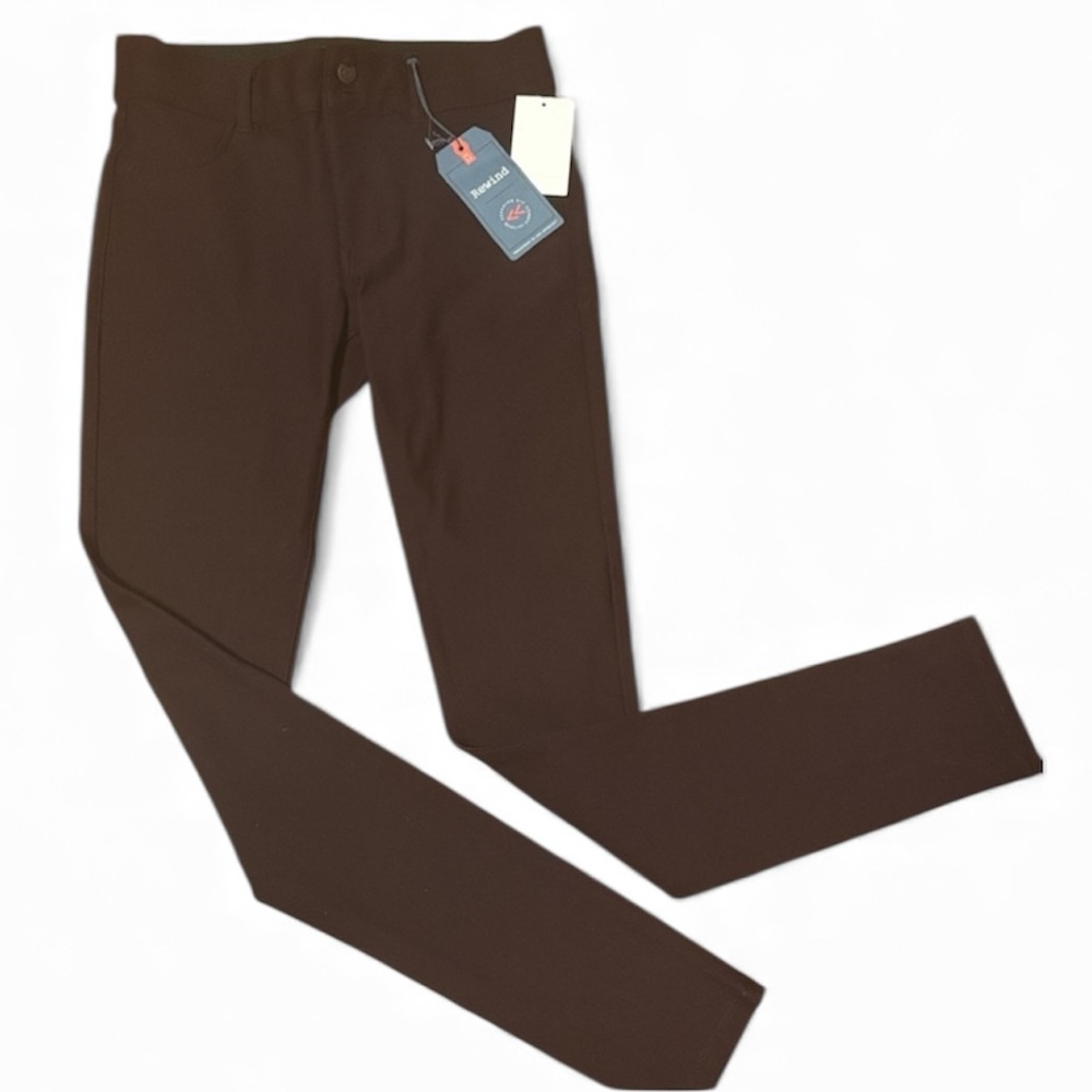 Rewind Burgundy Pants with Button Accents